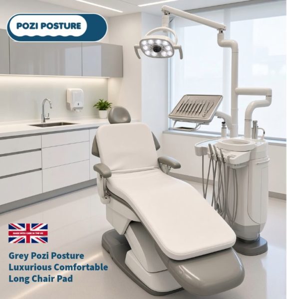Pozi Posture Grey Luxury Memory Foam Long Chair Pad