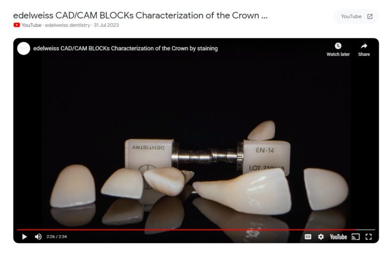 edelweiss CAD/CAM blocks characterization video
